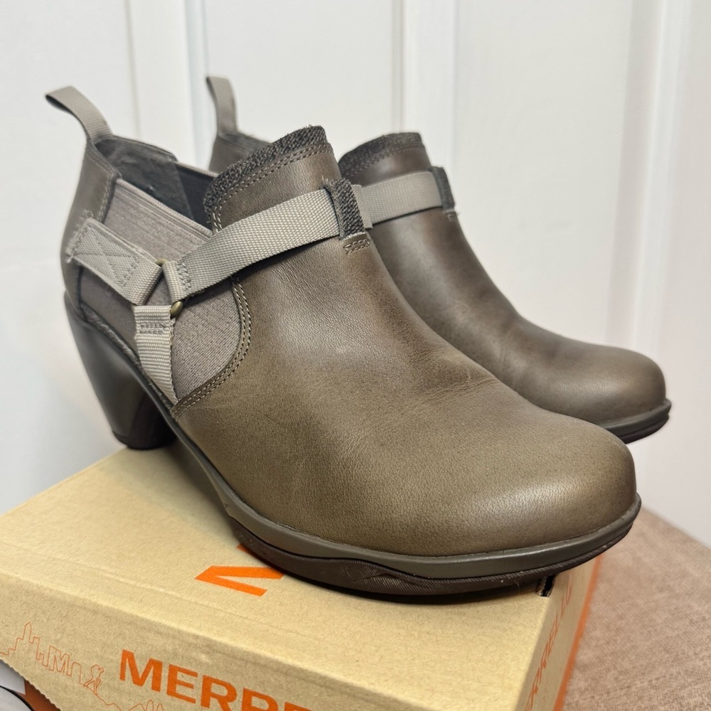 Merrell Evera Rush Women's Gray Leather Shoes Boots Aluminum size 7 - Picture 2 of 9